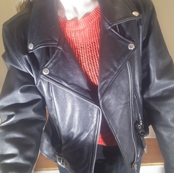 Classic vintage leather moto jacket XL EUC! - Picture 3 of 8